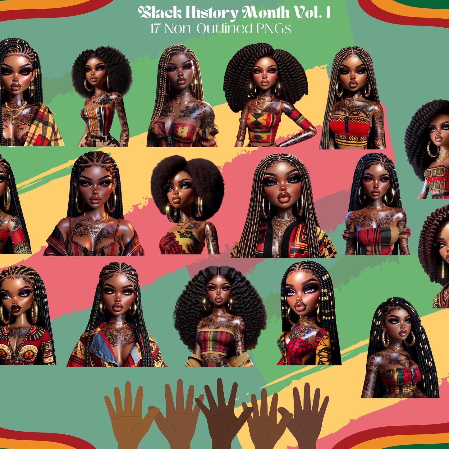 Black History Month Vol. 1 Digital Design SVG, PNG, JPG, PDF - Instant Download
