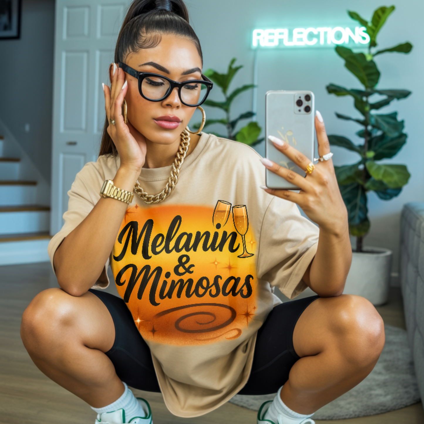 Melanin & Mimosas Digital Design SVG, PNG, JPG, PDF - Instant Download