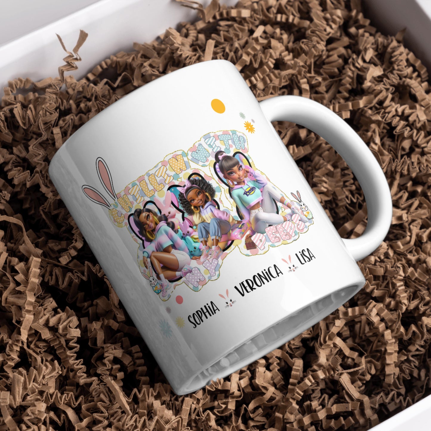 Chillin’ With My Peeps Custom Easter Digital Design SVG, PNG, JPG, PDF - Instant Download