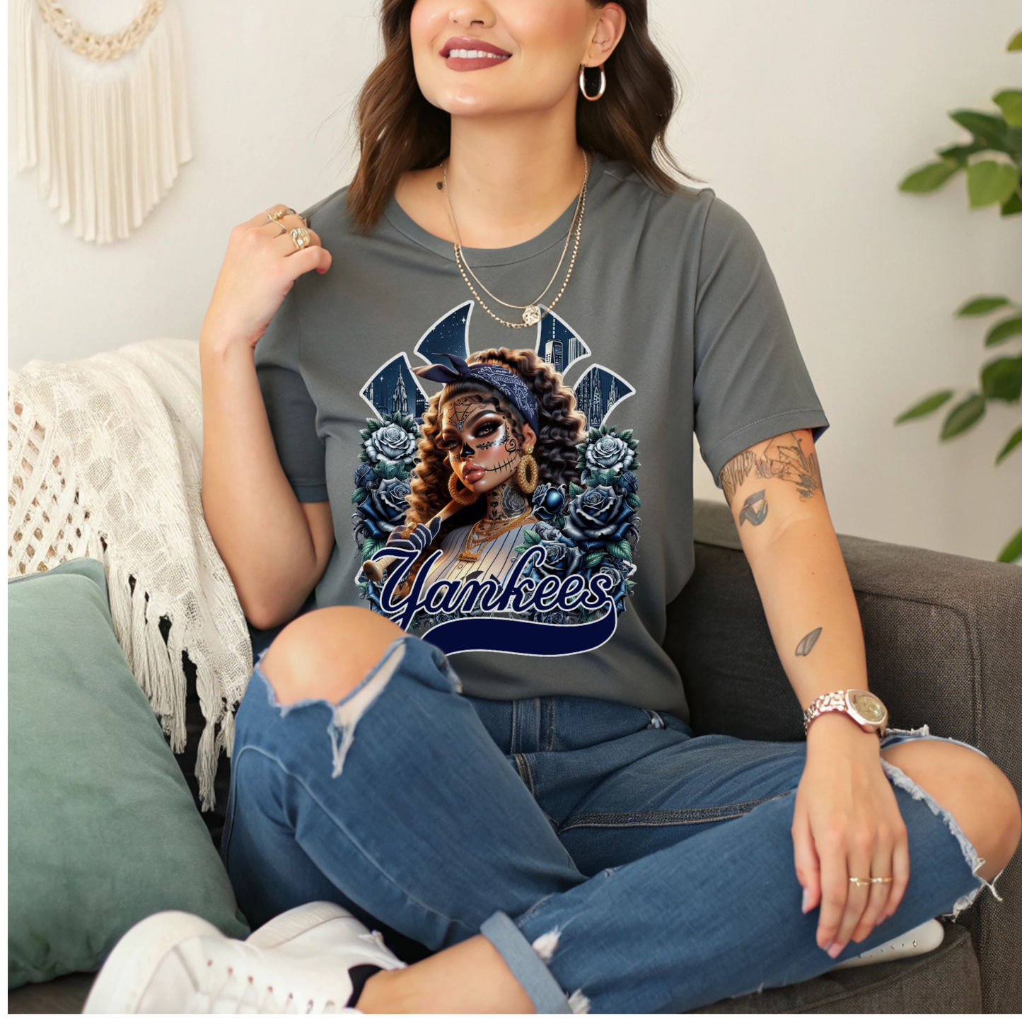 NY Yankees Día de los Muertos Shirt