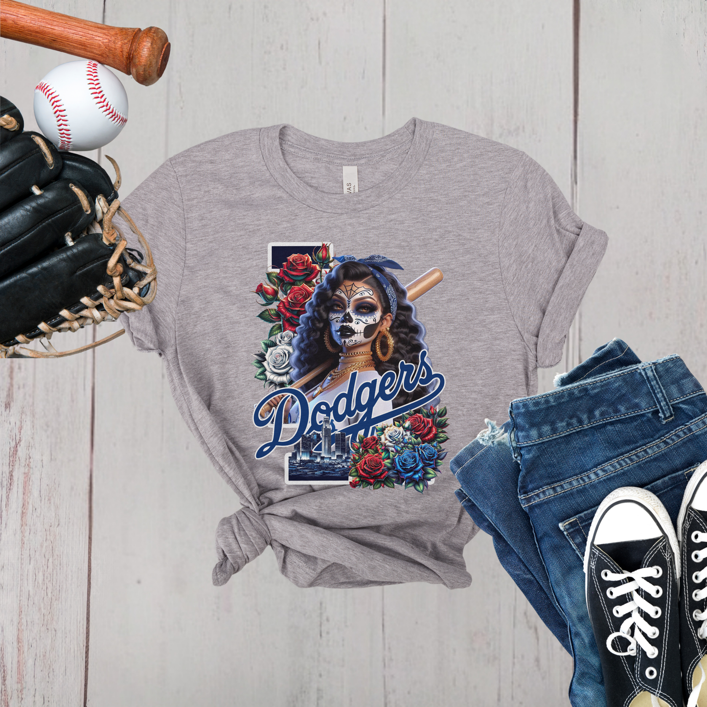 LA Dodgers Día de los Muertos Shirt