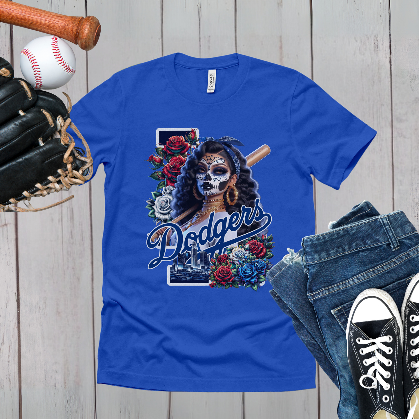 LA Dodgers Día de los Muertos Shirt