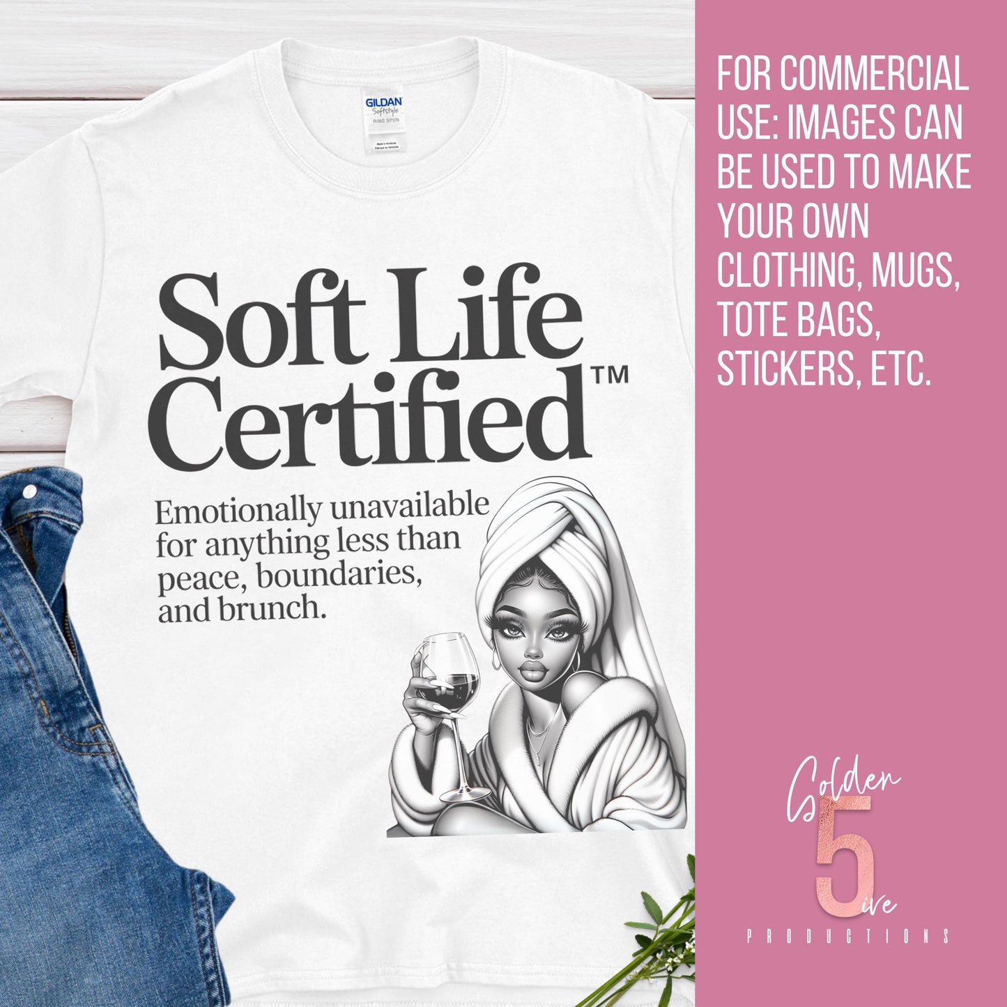 Soft Life Certified Digital Design Bundle SVG, PNG, JPG, PDF - Instant Download