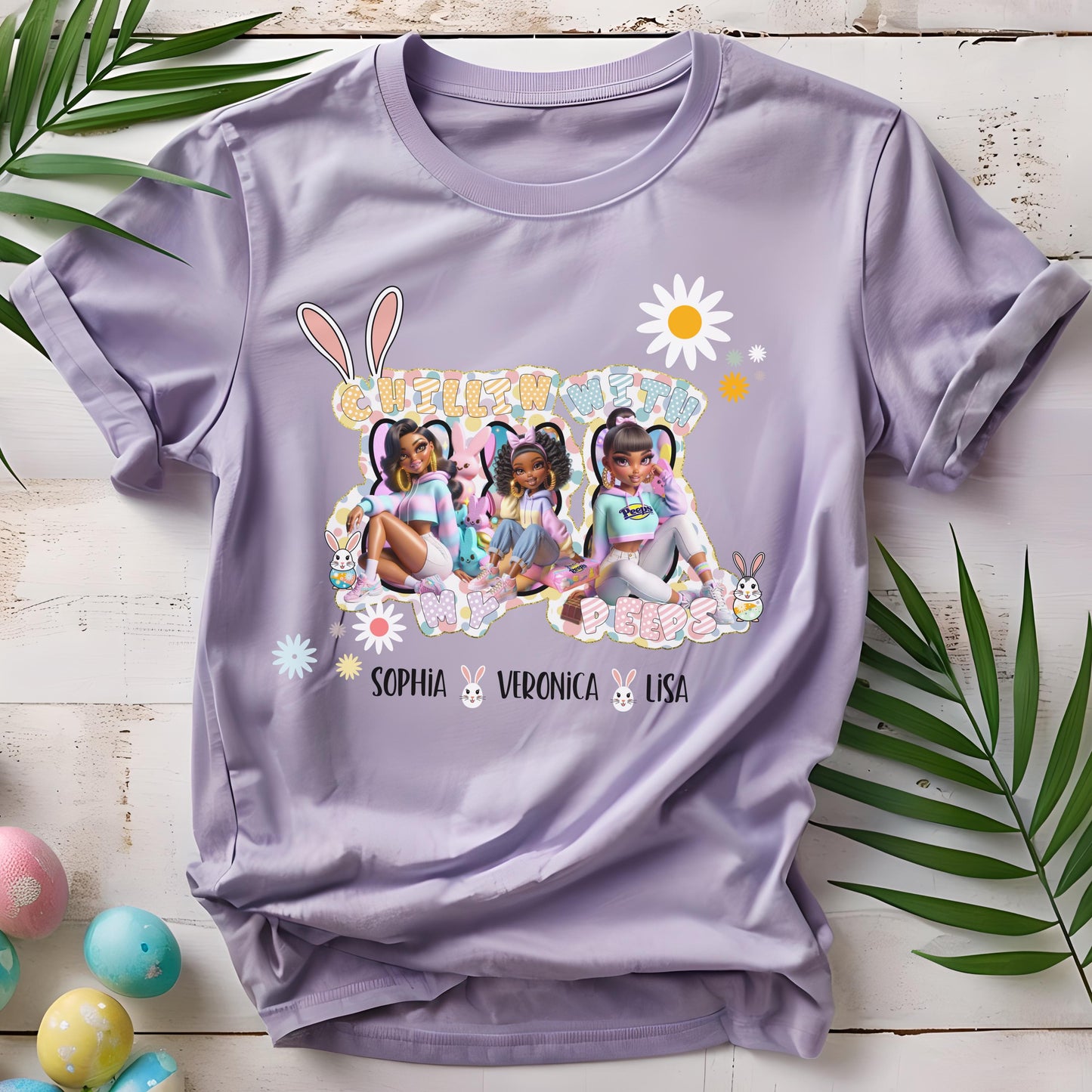 Chillin’ With My Peeps Custom Easter Digital Design SVG, PNG, JPG, PDF - Instant Download