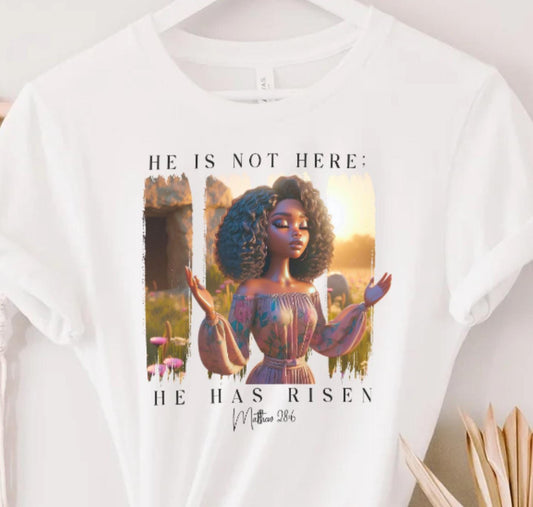 Resurrection Sunday “He is Not Here, He Has Risen” Easter Shirt