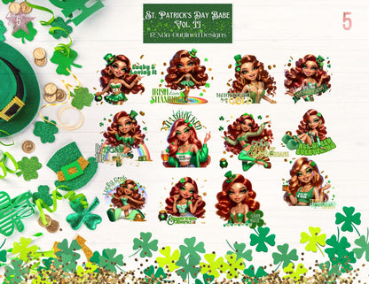 Lucky Babe Vol. 2 St. Patrick’s Day Digital Design Bundle SVG, PNG, JPG, PDF - Instant Download