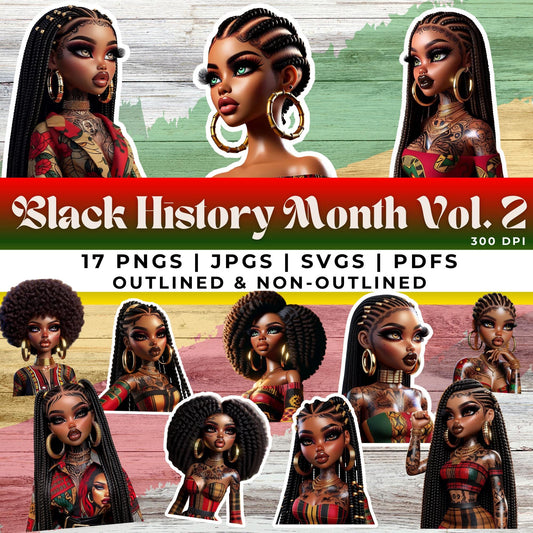 Black History Month Vol. 2 Digital Design SVG, PNG, JPG, PDF - Instant Download
