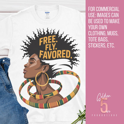 Free. Fly. Favored. Digital Design SVG, PNG, JPG, PDF - Instant Download