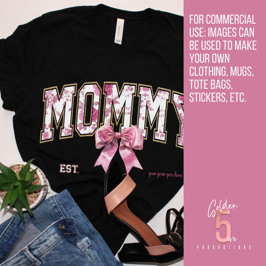 Personalized Mother’s Day Gift Chinoiserie Coquette Bow Digital Design SVG, PNG, JPG, PDF - Instant Download