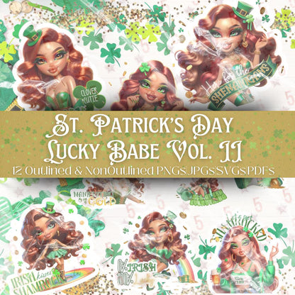 Lucky Babe Vol. 2 St. Patrick’s Day Digital Design Bundle SVG, PNG, JPG, PDF - Instant Download