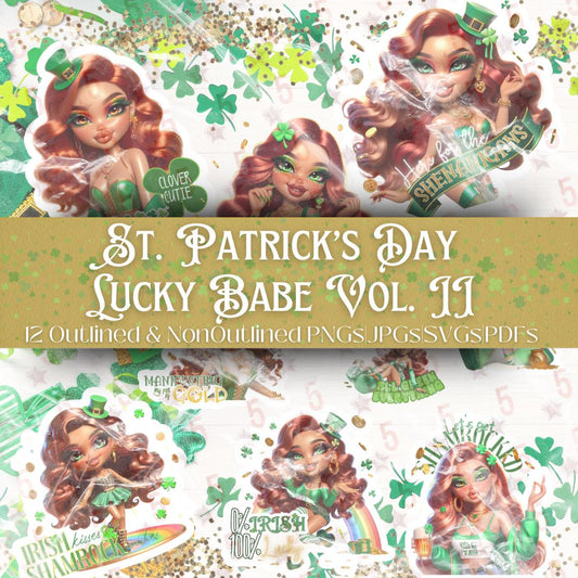 Lucky Babe Vol. 2 St. Patrick’s Day Digital Design Bundle SVG, PNG, JPG, PDF - Instant Download