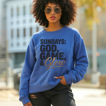 Sundays: God, Game & Glow Digital Design SVG, PNG, JPG, PDF - Instant Download