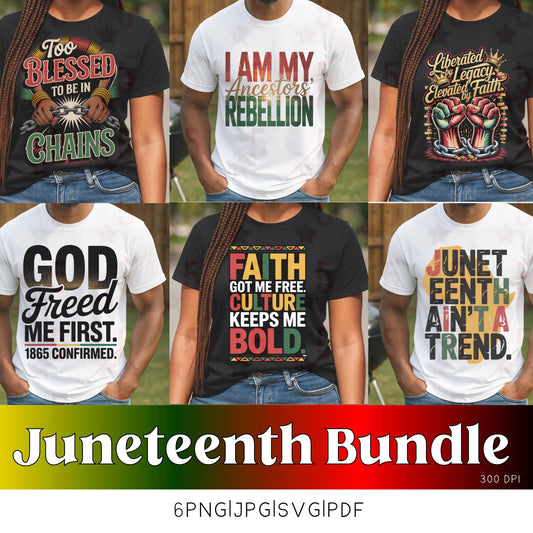 Juneteenth Digital Design Bundle  SVG, PNG, JPG, PDF - Instant Download