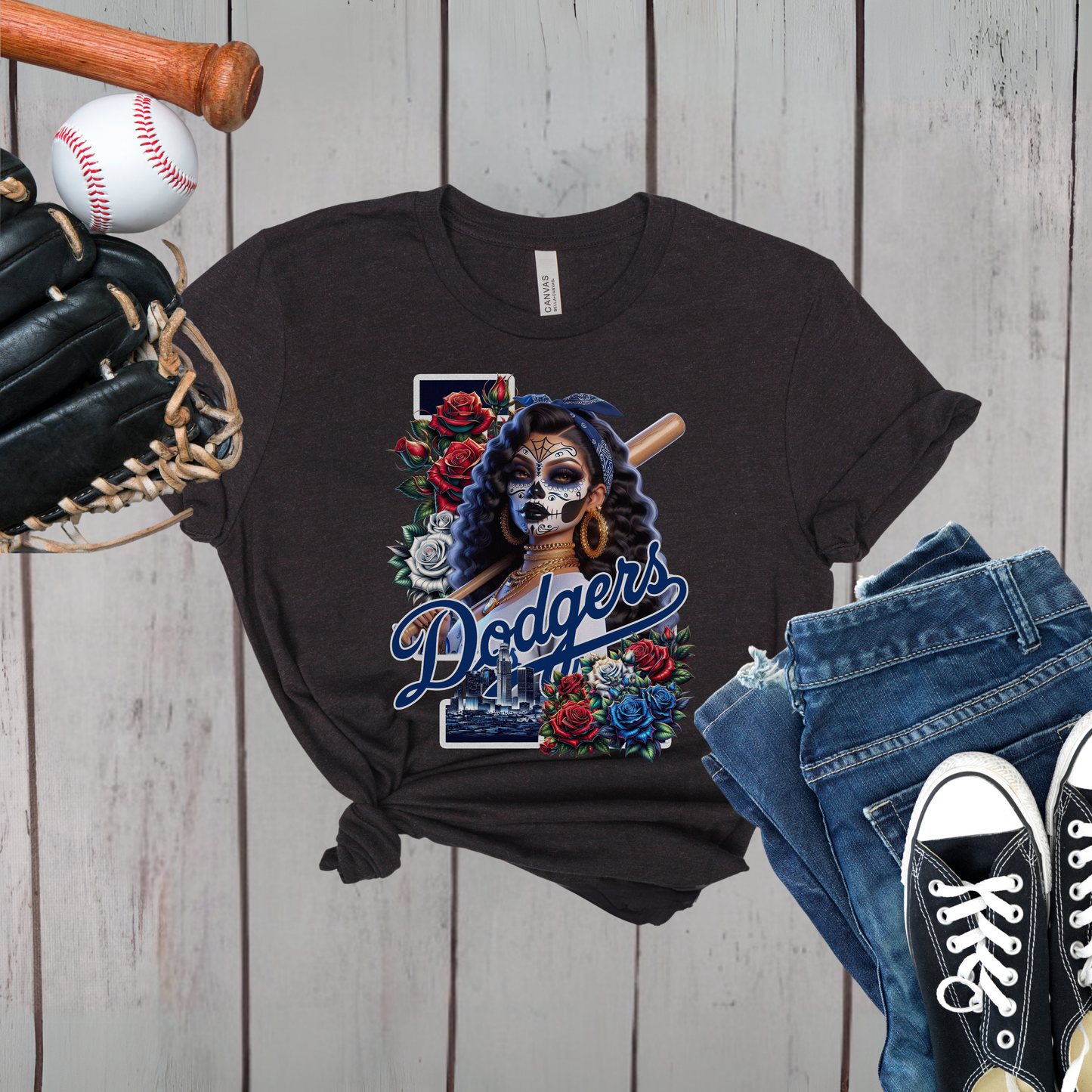 LA Dodgers Día de los Muertos Shirt