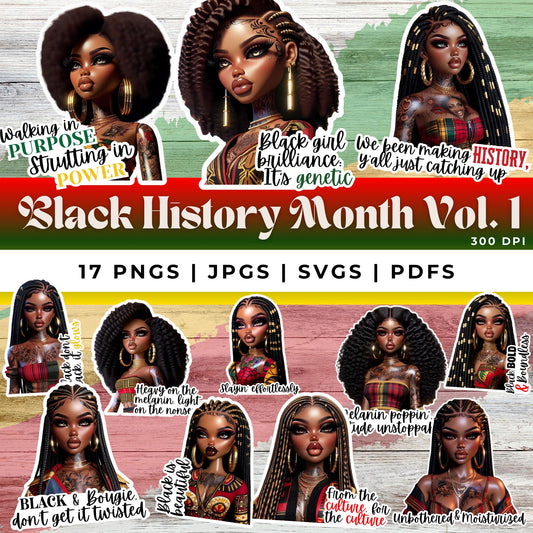 Black History Month Empowerment Vol. 1 Digital Designs SVG, PNG, JPG, PDF - Instant Download
