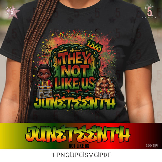 They Not Like Us Juneteenth Digital Design SVG, PNG, JPG, PDF - Instant Download