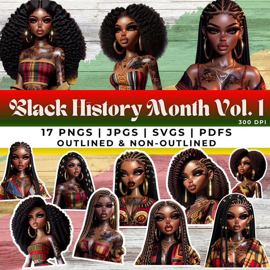 Black History Month Vol. 1 Digital Design SVG, PNG, JPG, PDF - Instant Download
